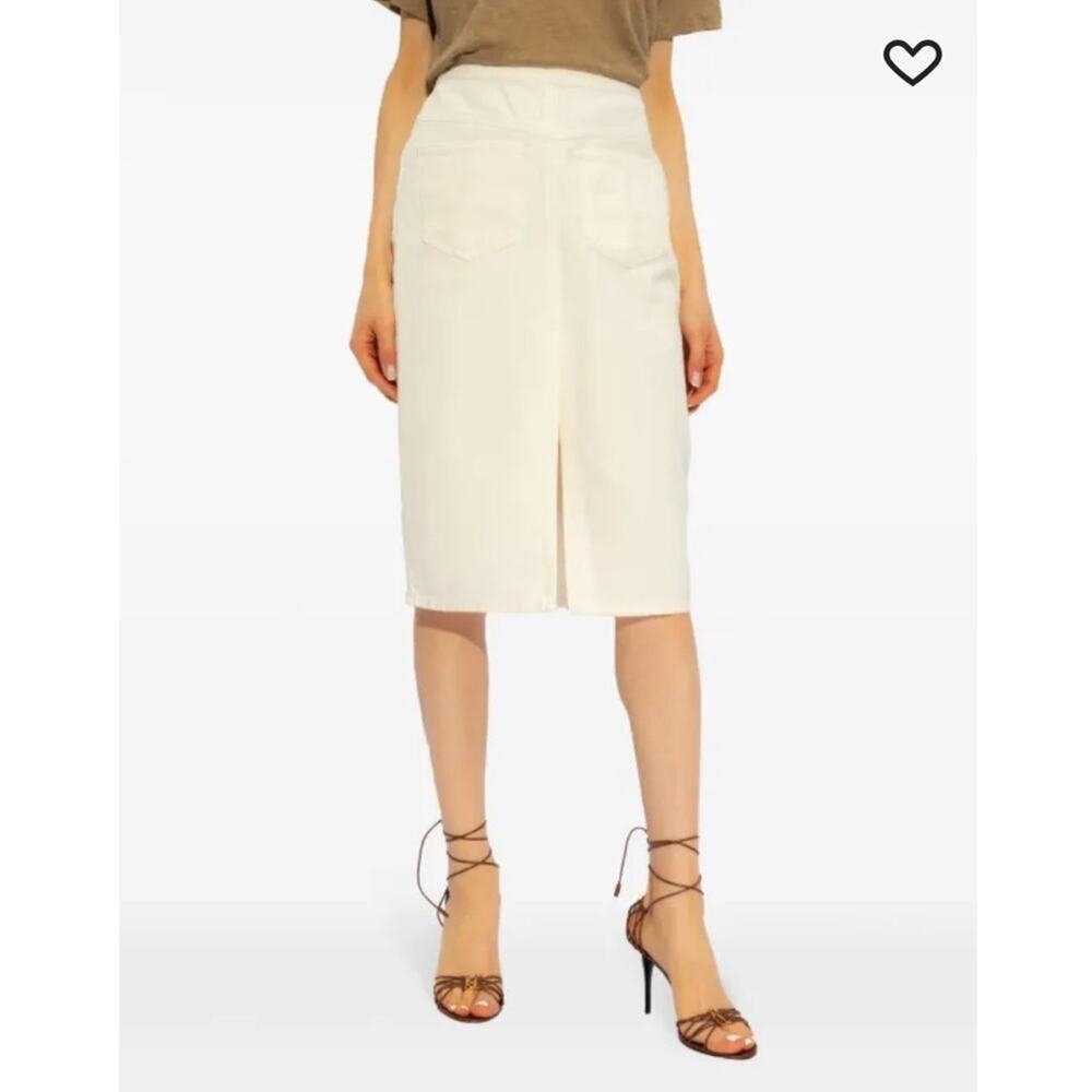 The Mannei NWT Malmo White Pencil Skirt Women’s Size XS Denim Cotton Minimalist